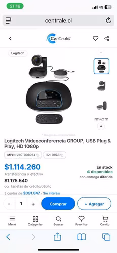 Kit logitech video conferencia mas paralentes externos