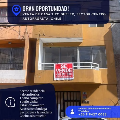 Casa sin Patio/ centro 3d y 2b