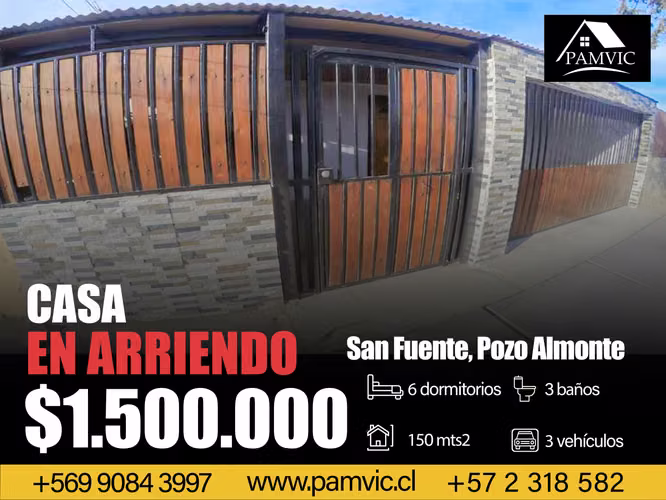 Casa En Arriendo En Pasaje Sanfuentes, Pozo Almonte