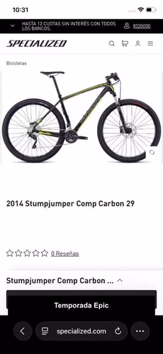 Bicicleta specialised stump jumper aro 29 carbono