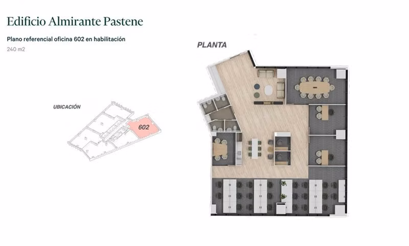 Arriendo OFICINA Edificio Almirante Pastene en Providencia