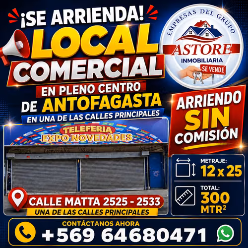 SE ARRIENDA LOCAL COMERCIAL EN PLENO CENTRO