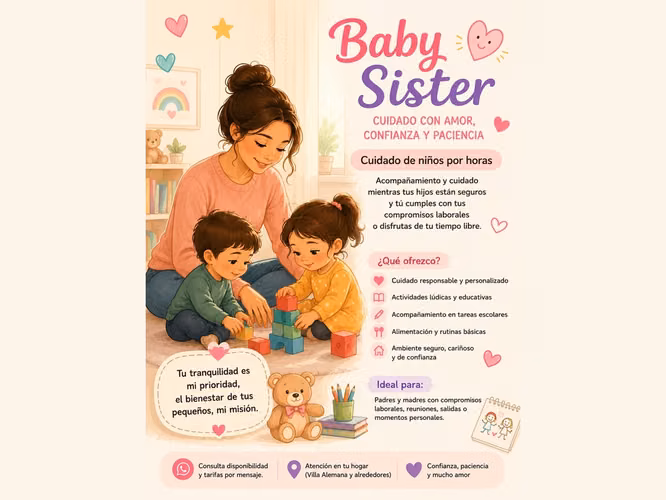 Servicio de limpieza de hogar o Cuidados de niños babysitter
