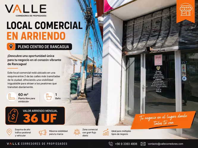 Arriendo Local esquina centro Rancagua (176920)