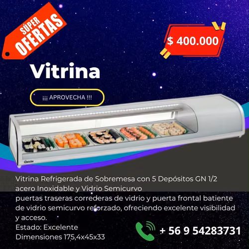 Vendo vitrina Sushi