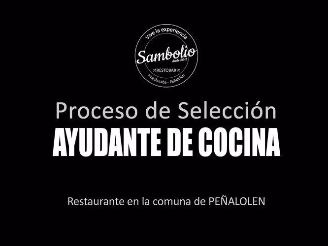 Necesitamos Ayudante de Cocina con Experiencia