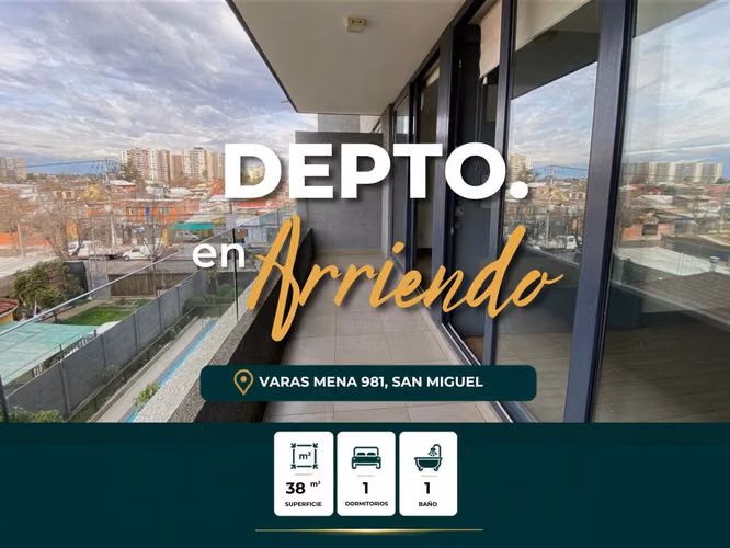 Se Arrienda Dpto 1d,1b  Semi Amoblado, Varas Mena 981, San Miguel