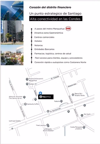 Oficina Business Center en arriendo en Las Condes