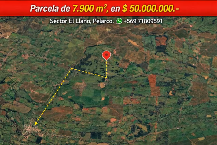 Vendo 7.934 mtrs. 2 de Terreno Plano, Especial Para Descansar, Sector El Llano, Pelarco. Abone 20% y el resto en cuotas.