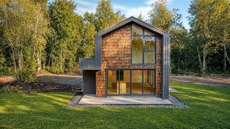 Casa Contemporánea inmersa en bosque nativo-3D/3B-El Bosque