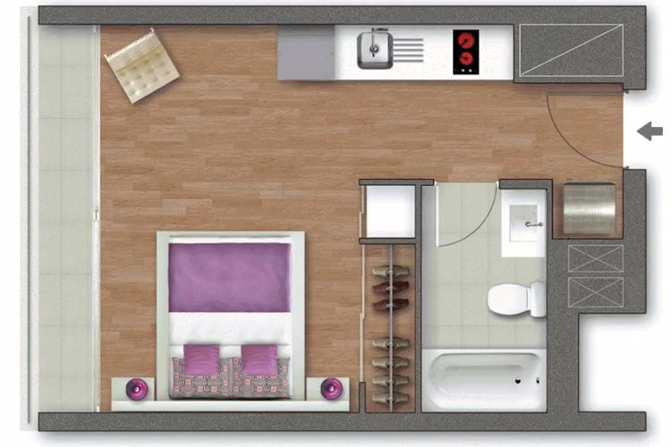 Arriendo Home Studio, Metro Las Rejas, Estac. Central