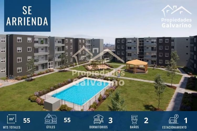 Departamento en arriendo de 3 dorm. en Lampa