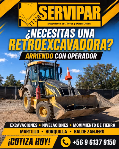 Arriendo de Retroexcavadora