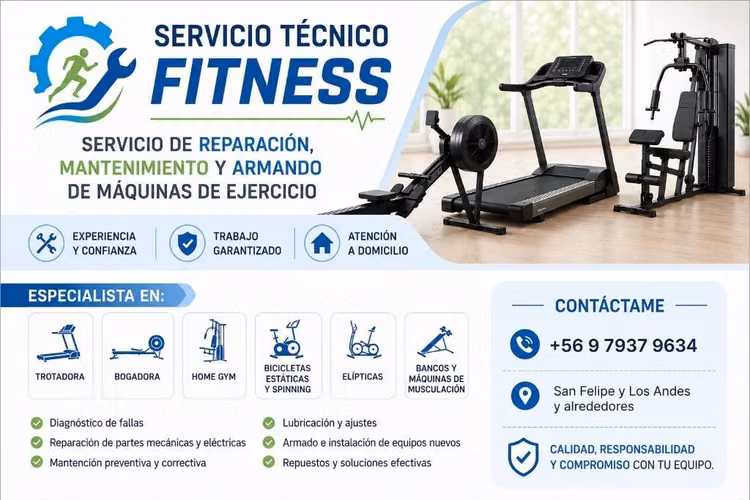 Servicio técnico de máquinas de ejercicio
