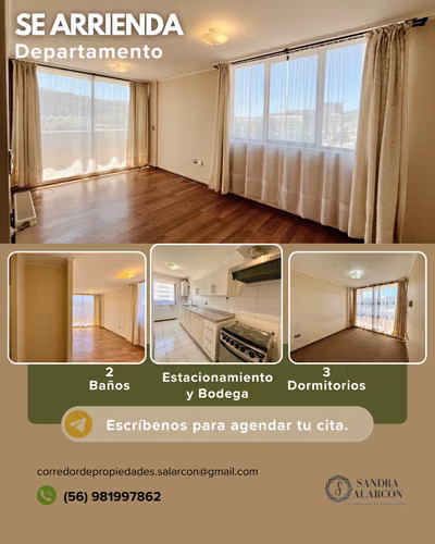 Departamento en Arriendo 3D-2B-1E-1B Collao, Concepción