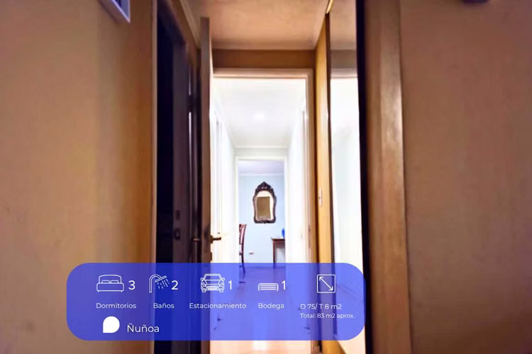 Plaza Ñuñoa | 3 Dorm | 2 Baños | 1Est  | 1Bod. (177492)