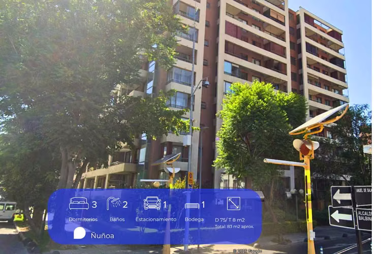 Plaza Ñuñoa | 3 Dorm | 2 Baños | 1Est  | 1Bod. (177492)