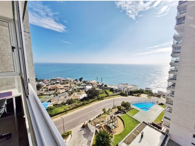 VENDE depto 1D, con vista, Costa de Montemar,Concó