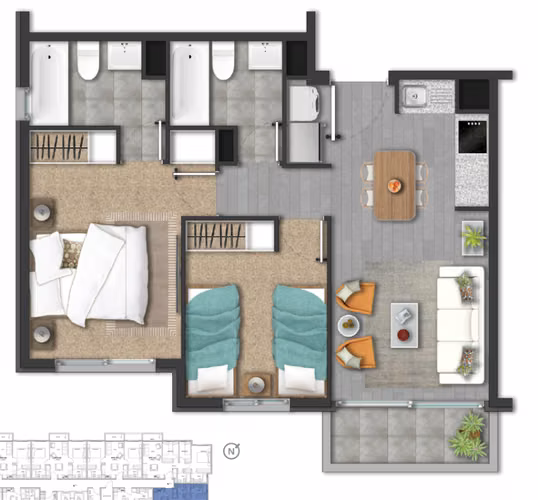 COND. PARQUE ESCONDIDO 1, 2 y 3 dormitorio Sor Vicenta