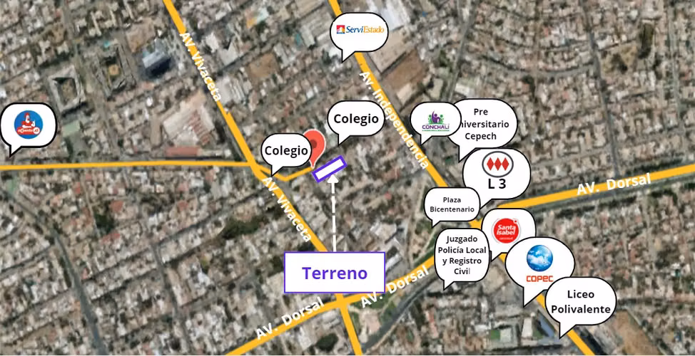 Terreno Esquina ZM-6 a Pasos del Metro Conchalí