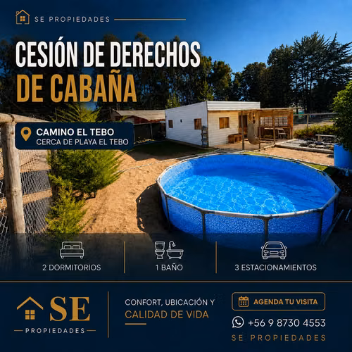 Cesión de derechos Cabaña cerca playa El Tebo, Puchuncaví