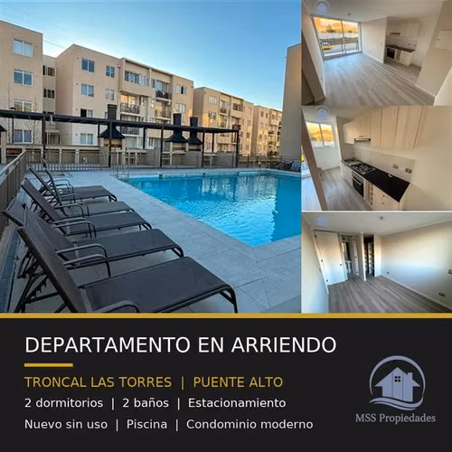 Depto NUEVO en arriendo 2D2B + Estac./Troncal T. Puente alto