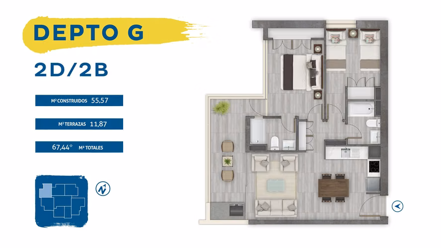 ARRIENDO DEPARTAMENTO 2HAB 2BA CONCON