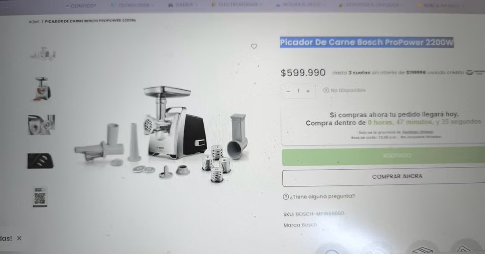 Moledora de Carne Bosch ProPower 2200W - Excelente Estado