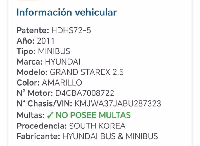 Mini bus grand starex 2011