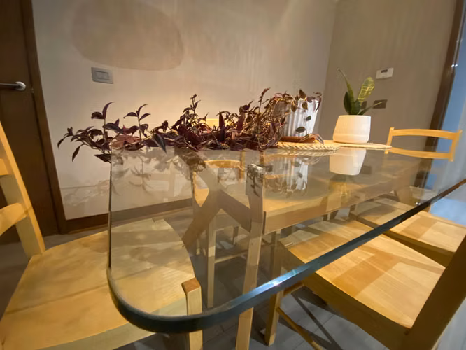 Mesa de vidrio moderna + juego de sillas