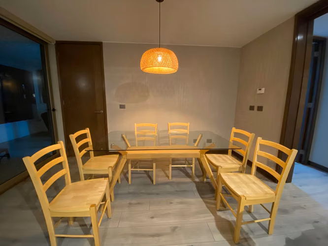 Mesa de vidrio moderna + juego de sillas