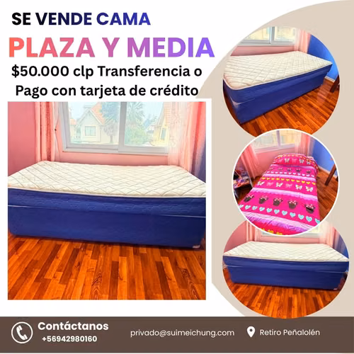 COLCHÓN 2 PLAZAS Y CAMA PLAZA Y MEDIA