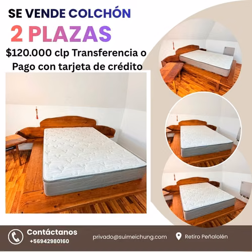 COLCHÓN 2 PLAZAS Y CAMA PLAZA Y MEDIA