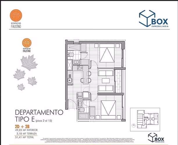 Departamento en arriendo de 2 dorm. en Ñuñoa