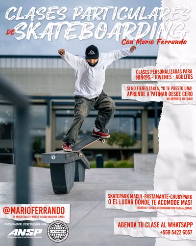  CLASES DE SKATE PARTICULARES — Santiago