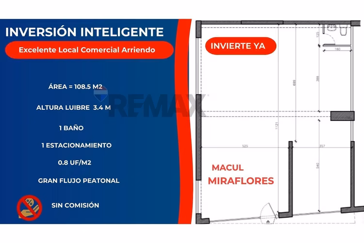 Tu local comercial en macul 108.5 mt2