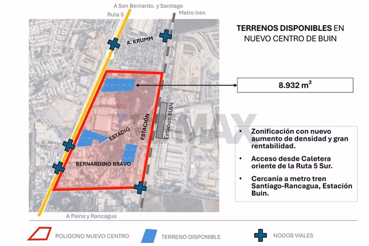 Paño inmobiliario 8.932m² ruta 5 buin