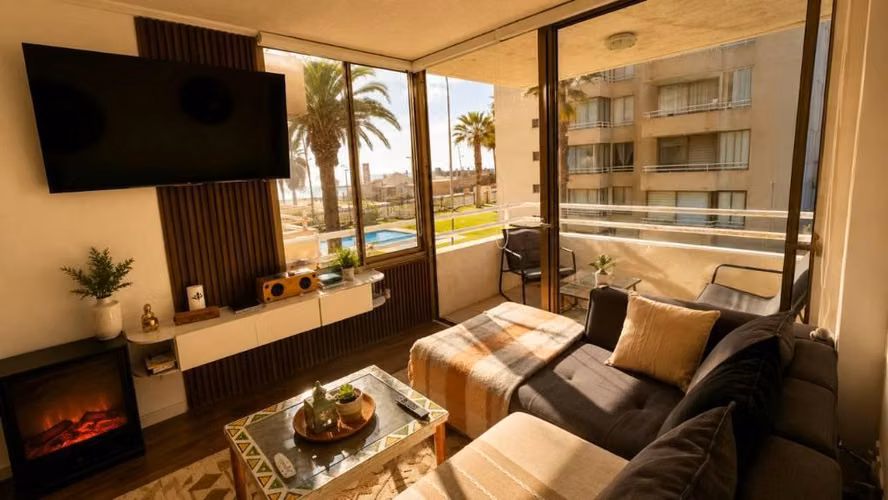 Departamento frente al mar, 2D 2B, piscina y estacionamiento