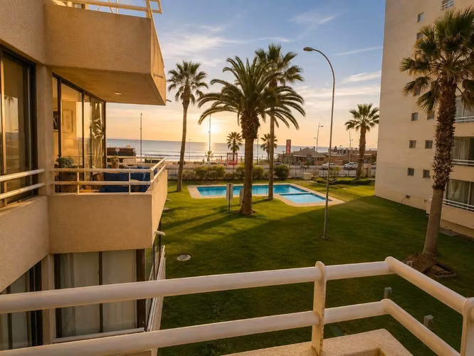 Departamento frente al mar, 2D 2B, piscina y estacionamiento