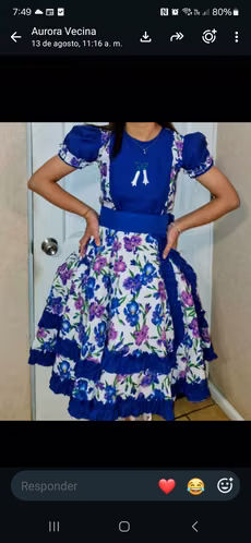 Vestido de huasa y faldon