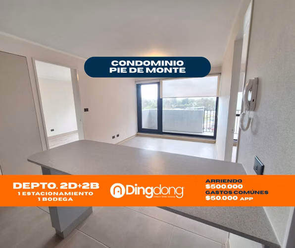 Gran Oportunidad: Depto Mariposa 2D 2B Equipado en Condominio Pie de Monte