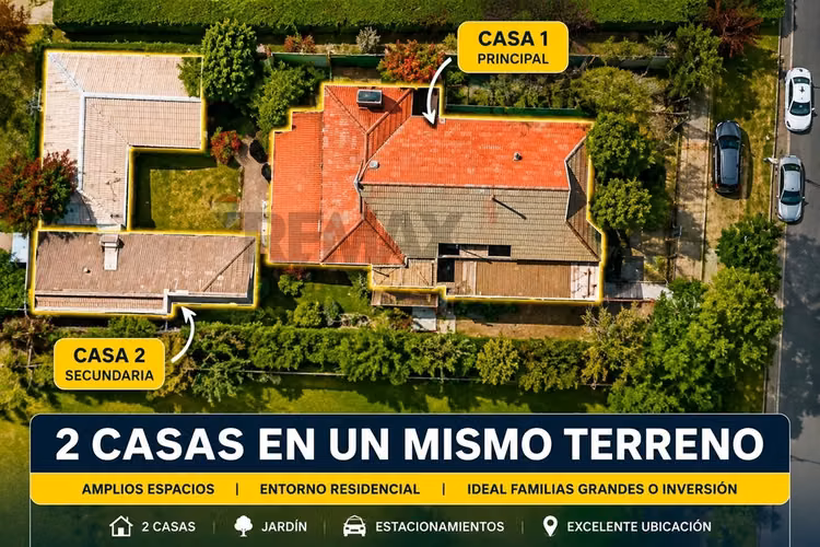 Casa 638m/174m +2da casa int. metro chile e. ñuñoa