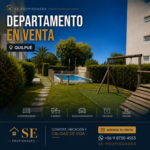 Vendo Departamento 2D-2B-E-B cerca del centro de Quilpué