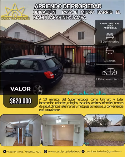 Amplia Propiedad en Micro-barrio El Maqui, Larapinta.