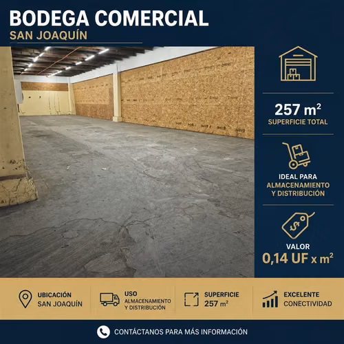 Bodega en arriendo en San Joaquín