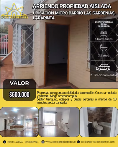 Espaciosa Propiedad en Las Gardenias, Larapinta, Lampa