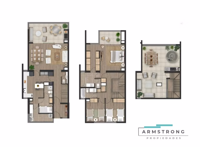 VENTA DUPLEX CON AZOTEA ALTO LOS DOMINICOS 4 DORMITORIOS