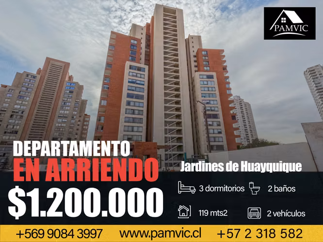Departamento en Arriendo en Condominio Jardines de Huayquique