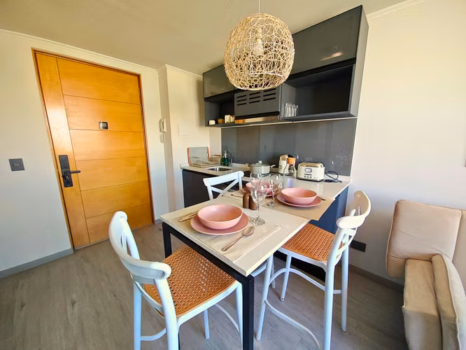 ARRIENDO AMOBLADO DEPTO 1 DORMITORIO 1 BAÑO