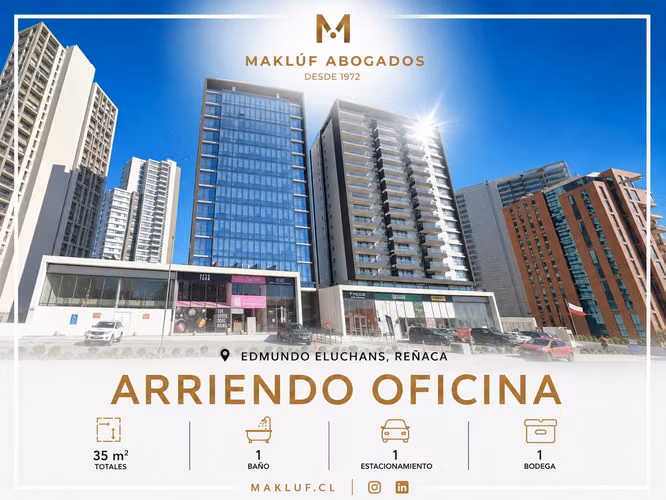 Oficina 35 m2 en arriendo, Edmundo Eluchans, Reñaca